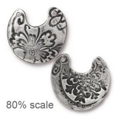 19x21mm TierraCast Flora Crescent Link - Antique Pewter - Each