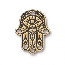 22x17mm TierraCast  Hamsa Hand Link - Antique Gold - Each