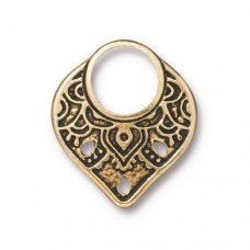22x19mm TierraCast Temple Ring Links - Antique 22K Gold - Each