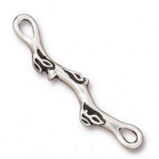 7.5x35.7mm TierraCast Botanical Branch Links - Antique Silver - Pack of 2