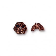 7mm TierraCast Jasmine Bead Cap - Antique Copper - Pack of 2