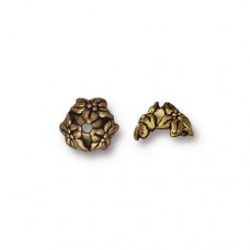 7mm TierraCast Jasmine Bead Cap - Brass Oxide - Pack of 2