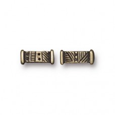 9mm TierraCast Ethnic Short Spacer Beads - Brass Oxide - Pack of 2