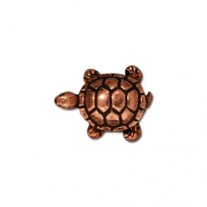15mm TierraCast Turtle Beads - Antique Copper Plated - Pack of 2