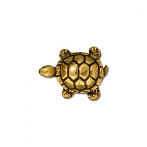 15mm TierraCast Turtle Beads - Antique Gold Plated