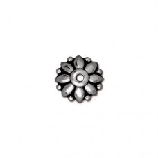 10mm TierraCast Dharma Beadcaps - Antique Silver - Pack of 2