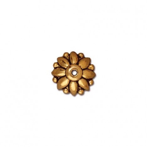 10mm TierraCast Dharma Beadcaps - Antique Gold