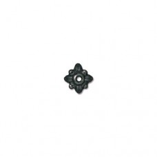 5mm TierraCast Leaf Beadcaps - Black Oxide - Pack of 4