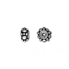 6mm TierraCast Turkish Spacer Beads - Antique Fine Silver Plated - Pack of 2