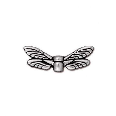 7x20mm TierraCast Antique Silver Dragonfly Wings Charms
