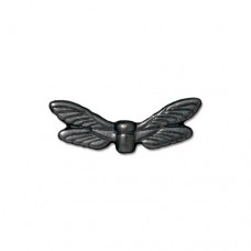 6x20mm TierraCast Dragonfly Wing Charm Beads - Black Oxide - Pack of 2