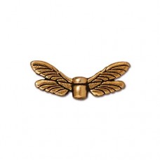 6x20mm TierraCast Antique Gold Dragonfly Wings Charms - Pack of 2