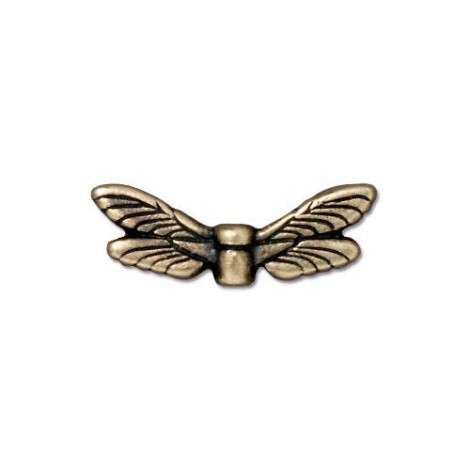 6x20mm TierraCast Dragonfly Wing Charm Beads - Brass Oxide