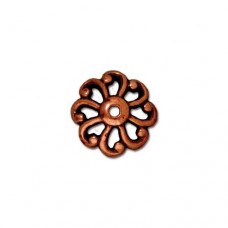 12mm TierraCast Open Scalloped Beadcaps - Antique Copper - Pack of 2