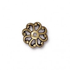 12mm TierraCast Open Scalloped Beadcaps - Brass Oxide - Each