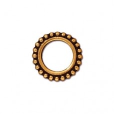 8mm (ID) TierraCast Round Bead Frame - Antique Gold - Pack of 2