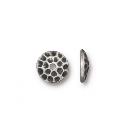 8mm TierraCast Hammertone Beadcaps - Antique Pewter - Pack of 2