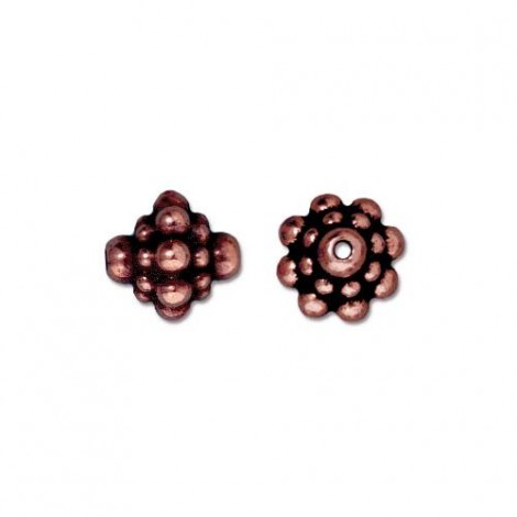 8mm TierraCast Pamada Beaded Spacer Beads - Antique Copper - Pack of 2