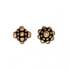 8mm TierraCast Pamada Beaded Spacer Beads - Antique Gold - Pack of 2