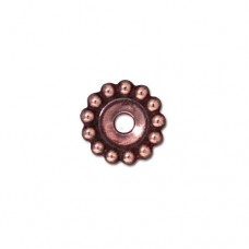 12mm TierraCast Large 2.5mm Large Hole Beaded Spacer - Antique Copper - Pack of 2