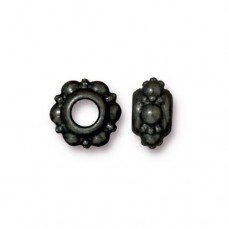 10x5mm TierraCast Turkish Euro Style Bead with 4mm hole - Black Oxide - Each