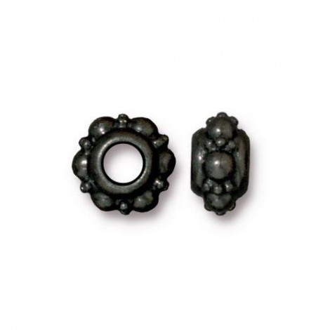 10x5mm TierraCast Turkish Euro Style Bead with 4mm hole - Black Oxide