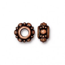 10x5mm TierraCast Turkish Euro Style Bead with 4mm hole - Antique Copper - Each