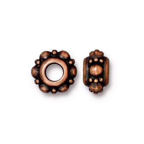 10x5mm TierraCast Turkish Euro Style Bead with 4mm hole - Antique Copper