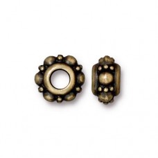 10x5mm TierraCast Turkish Euro Style Bead with 4mm hole - Brass Oxide - Each