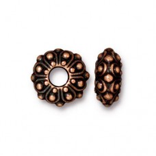 12x5.5mm TierraCast Casbah Euro Style Bead with 4mm hole - Antique Copper - Pack of 2