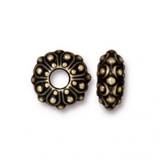 12x5.5mm TierraCast Casbah Euro Style Bead with 4mm hole - Brass Oxide - Pack of 2