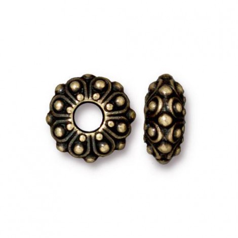 12x5.5mm TierraCast Casbah Euro Style Bead with 4mm hole - Brass Oxide