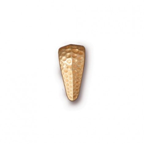 11mm TierraCast Small Hammertone Pinch Bail - Bright 22K Gold Plated