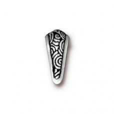 14.5mm TierraCast Spiral Pinch Bail - Antique Fine Silver Plated - Each