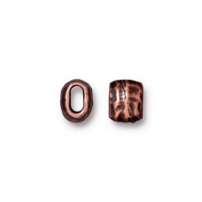 7x5.5mm TierraCast Barrel Bead or Transition Crimps - 2x4.3mm ID - Antique Copper - Pack of 2