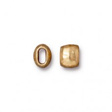 7x5.5mm TierraCast Barrel Bead or Transition Crimps - 2x4.3mm ID - 22K Gold Plated - Pack of 2