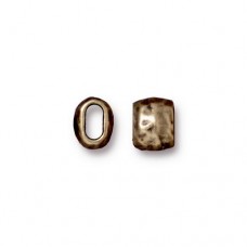 7x5.5mm TierraCast Barrel Bead or Transition Crimps - 2x4.3mm ID - Brass Oxide - Pack of 2