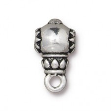 16x9mm TierraCast Lotus Guru Beads - Fine Silver Plated - each