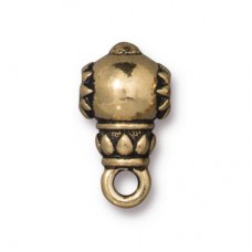 16x9mm TierraCast Lotus Guru Beads - Antique 22k Gold Plated - Each