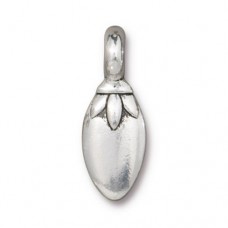 24x9mm TierraCast Lotus Petal Spacer Drops - Antique Fine Silver Plated - Pack of 2