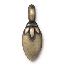 24x9mm TierraCast Lotus Petal Spacer Drops - Brass Oxide - Pack of 2