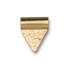 12x10mm TierraCast Baule Bead, Hammered Flags - Bright 22k Gold Plated - Pack of 2