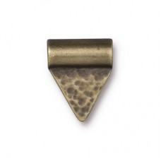 12x10mm TierraCast Baule Bead, Hammered Flag - Brass Oxide - Pack of 2
