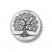 15mm TierraCast Tree of Life Puffed Bead - Antique Fine Silver Plated