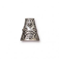 13mm TierraCast Flowering Cone - Antique Fine Silver - Each
