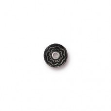 7.3x3.4mm TierraCast Lotus Beadcap - Antique Pewter - Pack of 2