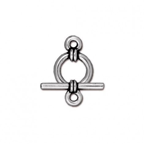 9mm TierraCast Wrapped Toggle Clasp Set - Antique Silver Plated
