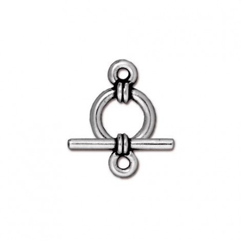9mm TierraCast Wrapped Toggle Clasp Set - Antique Silver Plated - Per Set