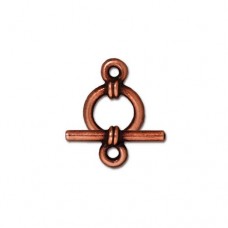 9mm TierraCast Wrapped Toggle Clasp Set - Antique Copper Plated - Per Set