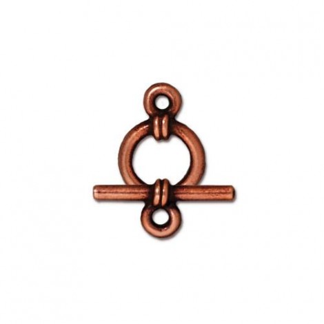 9mm TierraCast Wrapped Toggle Clasp Set - Antique Copper Plated